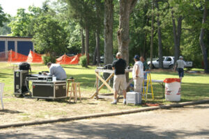 Setting up the sound system